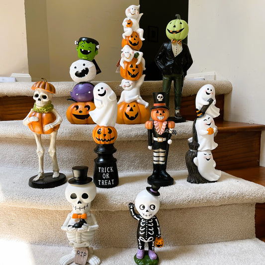 Ghost, Pumpkin and Cauldron Table Tower