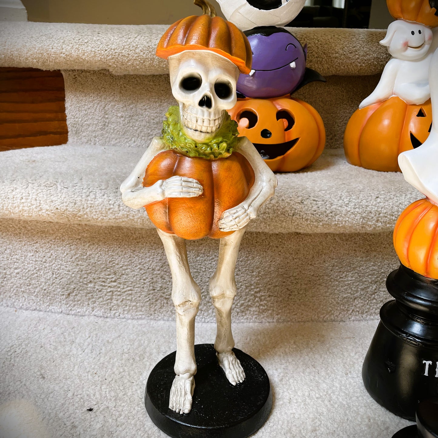 Skeleton in Pumpkin Costume